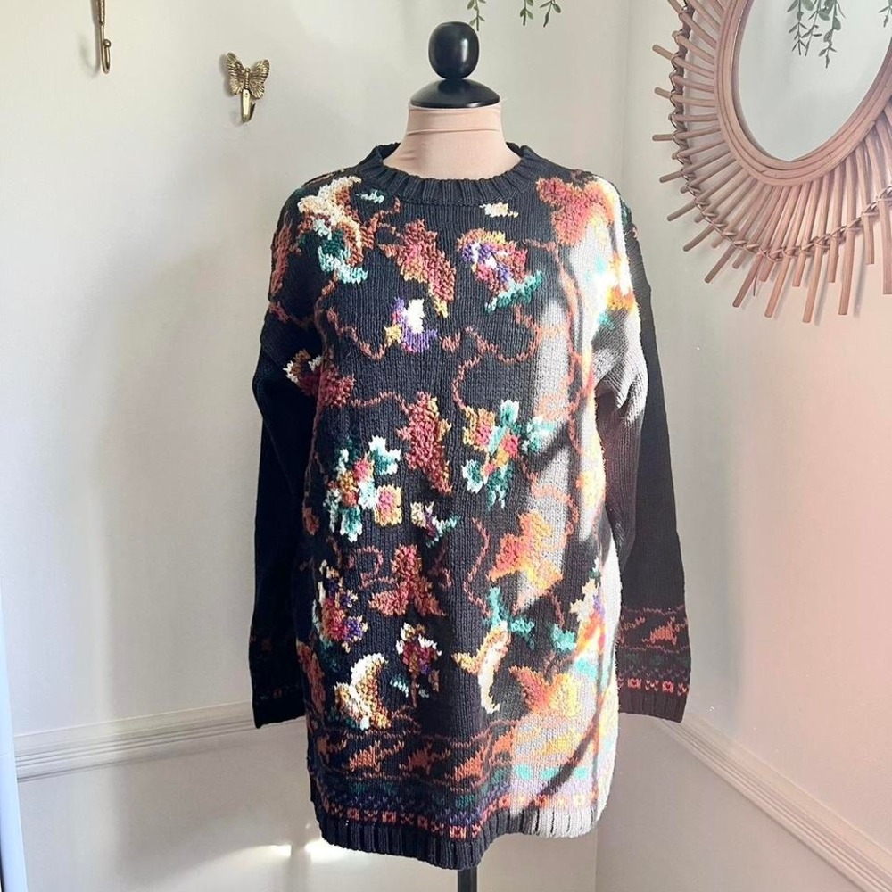 Vintage 90's Chunky‎ Fall Leaves Sweater